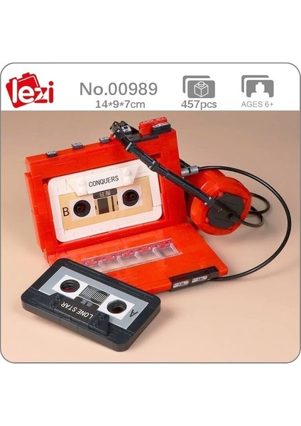 Lezi 00989 Kulaklıklı Kasetçalar ve Kaydedici Walkman Yapı Blokları (Yurt Dışından)