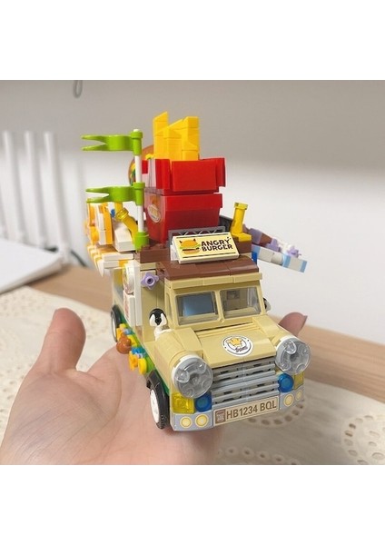 Lezi 00891 Hamburger ve Patates Kızartmalı Fast Food Kamyonu Yapı Blokları (Yurt Dışından)
