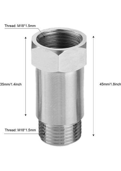 Araba Cel Fix Oksijen Sensörü Kontrol Motor Işık Giderici O2 Sensörü Koruyucu Kabuk Fiş Adaptörü M18 x 1.5 (Yurt Dışından)