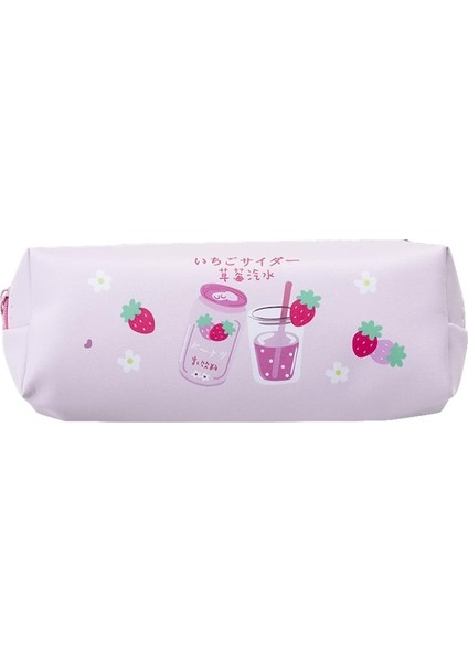 Heamor Kawaii Çilek Kalem Kutusu Kese Kutu Sevimli Anime Pembe Estetik Japon Çizgi Film Meyve Kırtasiye Düzenleyici Çanta Tutucu Taşınabilir Okul Malzemeleri Çilek Sütü - Çilek Içecek (Yurt Dışından)