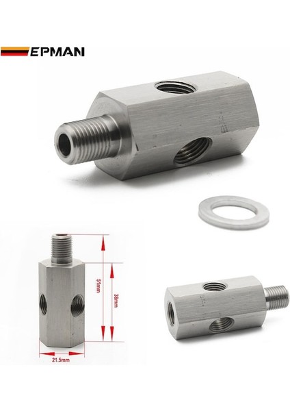 1/8 ''bspt ve 1/8'' Npt ve M10 Yağ Basınç Sensörü Tee Npt Adaptörüne Turbo Kaynağı Besleme Hattı Ölçer EP-CGQ197-CGQ61 (Yurt Dışından)