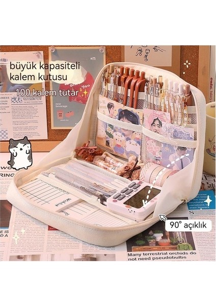 Ww Büyük Kapasiteli Gizli Bölmeli Öğrenci Kalem Kutusu-Yeşil (Yurt Dışından)