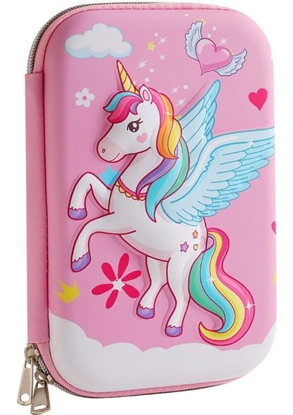 Heamor Kızlar Için Kalem Kutusu 3D Sevimli Eva Unicorn Kalem Fermuarlı Kese Pembe Kalem Kutusu Kırtasiye Kutusu Anti-Şok Büyük Kapasiteli Kalemlik Kalem Çantası Okul Için (Yurt Dışından)