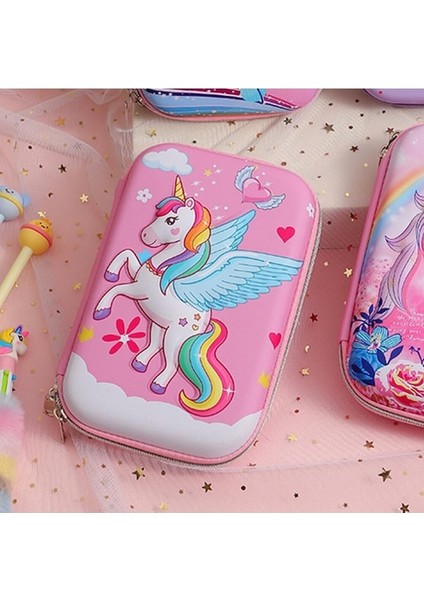 Heamor Kızlar Için Kalem Kutusu 3D Sevimli Eva Unicorn Kalem Fermuarlı Kese Pembe Kalem Kutusu Kırtasiye Kutusu Anti-Şok Büyük Kapasiteli Kalemlik Kalem Çantası Okul Için (Yurt Dışından)