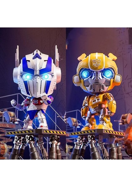Bumblebee-Dönüşüm Robot Oyuncak 10 cm Akustik-Optik Yaban Arısı Optimus Prime Action Figure Koleksiyon Model Oyuncaklar Çocuklar Için Hediyeler (Yurt Dışından)