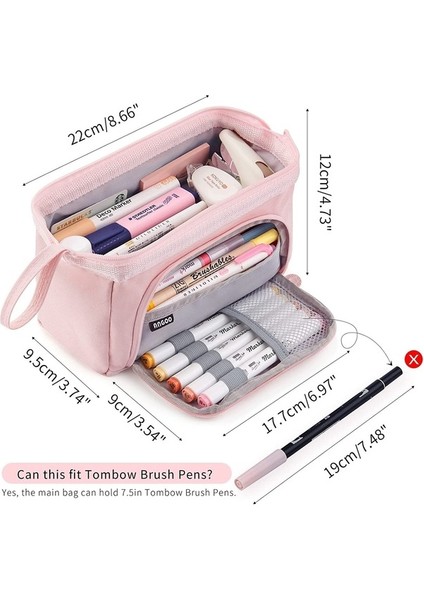 Ww Büyük Kapasiteli Kalem Kutusu 22 x 9,5 x 12CM - Pembe (Yurt Dışından)