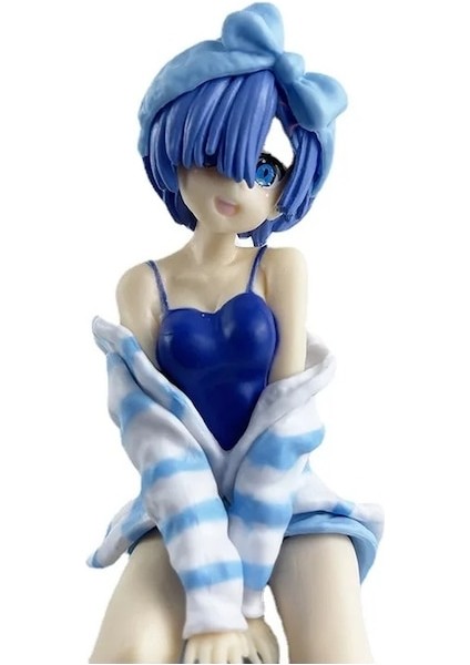 Bule-Rem Anime Figürü 15CM Re: Başka Bir Dünyada Sıfır Başlangıç Yaşamı Ram Loungewear Oturan Sevimli Model Şehriye Stoper Pvc Bebek Oyuncakları (Yurt Dışından) indirimleri