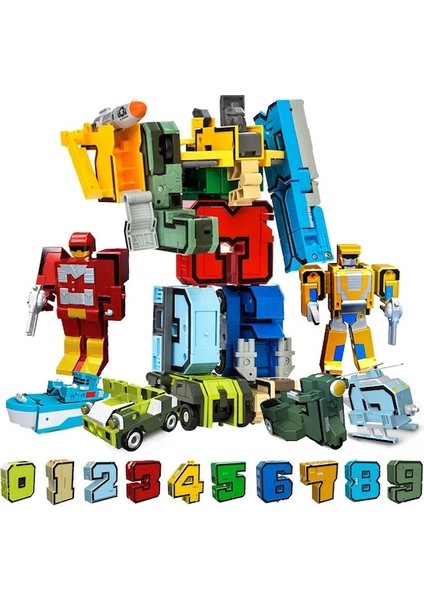 0123456789WITH Box-0-9 Dijital Numaralar Taşıma Mektubu Tankı Savaşçı Deformasyon Aksiyon Figürleri Dönüşüm Robot Oyuncaklar Çocuklar Için Hediye (Yurt Dışından) fiyatları