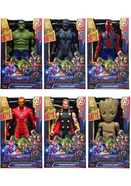 Superman-Marvel Filmleri Avengers Hulk Thanos Demir Adam Örümcek Adam Donar Siyah Panter Bebek Modeli Oyuncak Işıkları Ile Garaj Seti Süslemeleri (Yurt Dışından)
