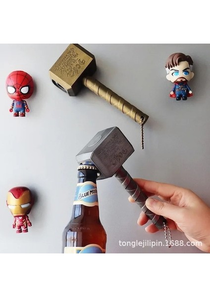 Thor 01-Marvel Thor Anime Yaratıcı Açıcı Thor'un Çekici Paslanmaz Çelik Konserve Açacağı Şişelenmiş Bira ve Şarap Açacağı Taşınabilir Bar Aletleri (Yurt Dışından) modelleri