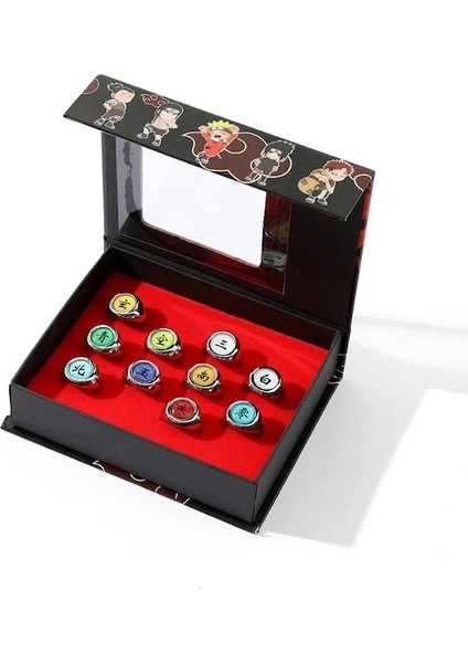 Deidara-Anime Naruto Akatsuki Yüzük Bantlar Cosplay Sahne Parmak Dekorasyon Erkek Kadın Takı Aksesuarları Comic-Con Uchiha Itachi Hediyeler (Yurt Dışından) fırsatları