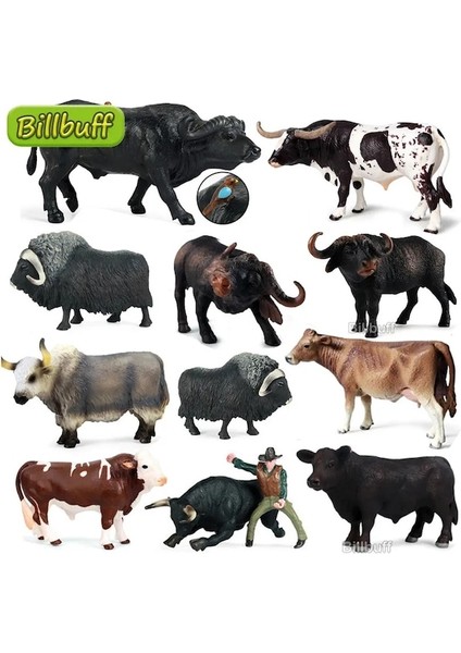 Inek Figürleri H-1 Adet Simülasyon Çiftlik Sığır Kümes Hayvanları Süt Boğa Güreşi Buffalo Aksiyon Figürleri Erken Eğitici Oyuncaklar Noel I (Yurt Dışından)