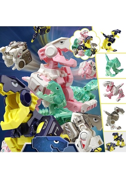 D-Deforme Kare Dinozor Oyuncak Küçük Dinozor Deforme Kare Dinozor Oyuncaklar Hediyeler Yaratıcı Öğrenme/diy Büyük Robot Deformasyon (Yurt Dışından)