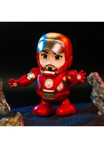 Gümüş-Avengers Süper Kahraman Elektronik Dans Müzikli Işık Robot Oyuncak Örümcek Adam Demir Adam Batman Panter Bebek Çocuk Erkek (Yurt Dışından)