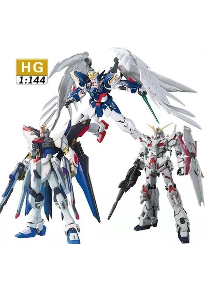 Eg Beyaz Strike-Model Ile 3 Adet Aracı-Çocuklar Büyük Sınıf Gundam Modeli Unicorn Hg Barbatos Fate Free Assault Monte Model Oyuncaklar Anime El I Boys (Yurt Dışından)