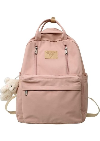 Heamor Kawaii Estetik Sırt Çantası Ile Doldurulmuş Ayı Kolye Sevimli Tiki Sırt Çantası Okul Kızlar Için Akademi Okul Bookbag Estetik Sırt Çantası Genç Öğrenci Için - A02-PEMBE (Yurt Dışından)