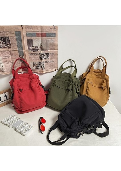 Heamor Üniversite Öğrencileri Için Dayanıklı Kanvas Sırt Çantası - Kokusuz ve Toksik Olmayan Geniş Uygulama Polyester Okul Çantası Dizüstü Bilgisayar Çantası, Siyah - Yeşil (Yurt Dışından) fırsatları