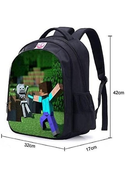 Yucama Minecraft Su Geçirmez Çocuk Sırt Renk 11 Çantası - Siyah (Yurt Dışından) modelleri