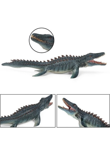 C-1 Adet 13/17 Inç Gerçekçi Jurassic Mosasaurus Dinozor Modeli Heykelcik Aksiyon Figürü Hayvan Figürü Interaktif Masaüstü Dekorları (Yurt Dışından)