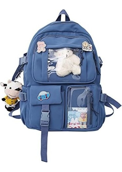 Yucama Yucama Çocuk Sırt Çantası Yucama Çocuklar Aksesuarlı Sırt Çantası Yucama Okul Sırt Çantası Sevimli Günlük Sırt Çantası Çocuk Sırt Çantası - Blue (Yurt Dışından)