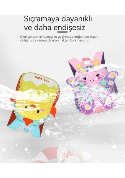 Oloey Anaokulu Okul Çantası Sevimli Karikatür Kelebek Okul Çantası (Yurt Dışından)