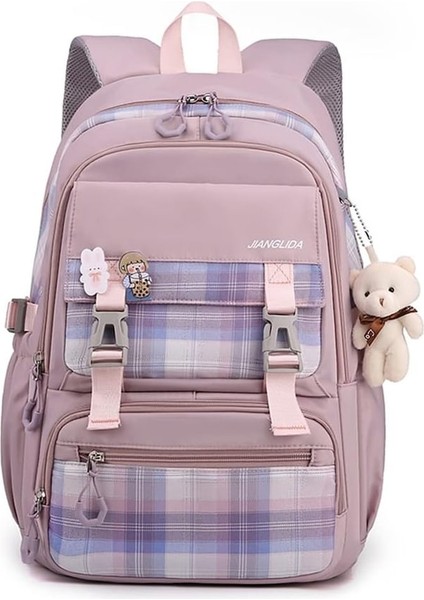 Heamor Kawaii Pimli Kawaii Sırt Çantası, Sevimli Aksesuarlar Sırt Çantası Japon Estetik Ekose Sırt Çantası Kawaii Okul Çantası Kızlar Için Büyük Kapasiteli Anime Sırt Çantası - A04-MOR (Yurt Dışından)