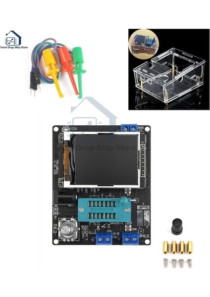 Dupont Test Kancası-Rusça Ingilizce Sürüm GM328A GM328B Transistör Test Cihazı Lcr Diyot Kapasite Esr Gerilim Frekans Ölçer Pwm Dıy Kiti Ile Kılıf (Yurt Dışından)
