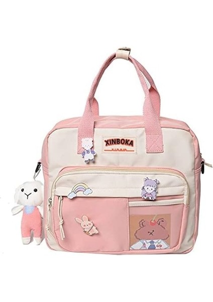 Heamor Sling Sırt Çantası Crossbody Omuz Çantası Güzel Öğrenci Okul Çantası Sevimli Öğrenci Çanta - Pink (Yurt Dışından)