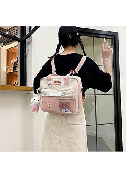 Heamor Sling Sırt Çantası Crossbody Omuz Çantası Güzel Öğrenci Okul Çantası Sevimli Öğrenci Çanta - Pink (Yurt Dışından)