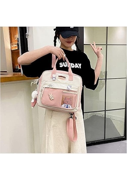 Heamor Sling Sırt Çantası Crossbody Omuz Çantası Güzel Öğrenci Okul Çantası Sevimli Öğrenci Çanta - Pink (Yurt Dışından)