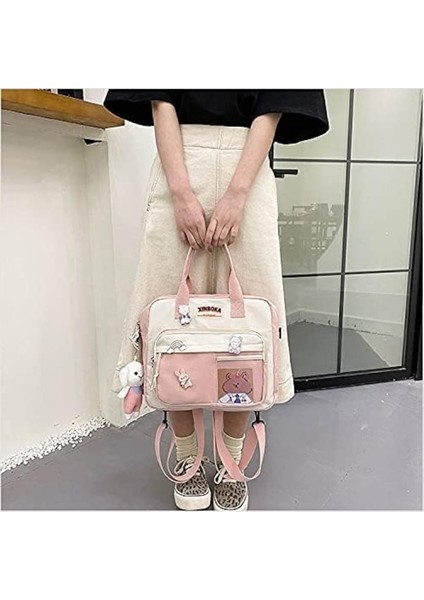 Heamor Sling Sırt Çantası Crossbody Omuz Çantası Güzel Öğrenci Okul Çantası Sevimli Öğrenci Çanta - Pink (Yurt Dışından)