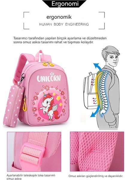 Oloey Kalem Cepli Sevimli Anaokulu Ilkokul Öğrenci Okul Çantası Mor (Yurt Dışından) modelleri