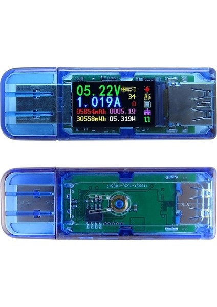 AT34 USB 3.0 Renkli LCD Voltmetre Ampermetre Gerilim Akım Ölçer Multimetre Pil Şarjı Güç Bankası USB Test Cihazı (Yurt Dışından)