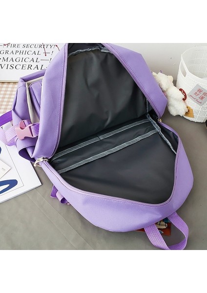 Cbtx Sevimli Figür Desenli Sırt Çantası Kawaii Pins & Aksesuar Seti Mor (Yurt Dışından)