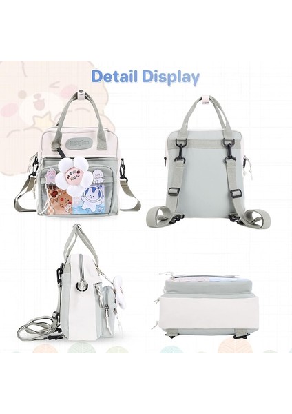 Heamor Kawaii Çiçek Askılı Sırt Çantası Sevimli Estetik Sırt Çantası Kadınlar Için Kawaii El Çantası Kawaii Pin ve Aksesuarlarla Dizüstü Bilgisayar Kitap Çantası 26 24 9 cm - 01-Mor (Yurt Dışından) fiyatları