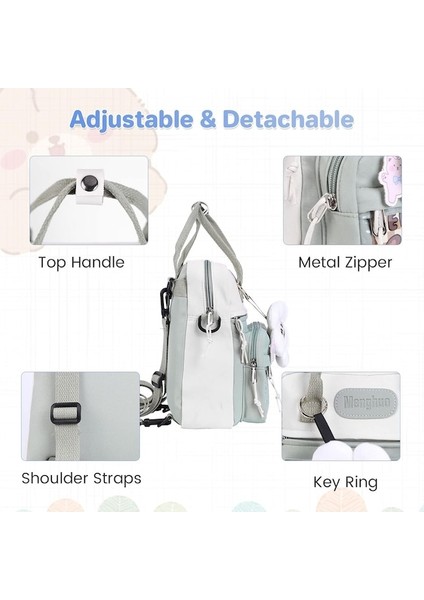 Heamor Kawaii Çiçek Askılı Sırt Çantası Sevimli Estetik Sırt Çantası Kadınlar Için Kawaii El Çantası Kawaii Pin ve Aksesuarlarla Dizüstü Bilgisayar Kitap Çantası 26 24 9 cm - 01-Mor (Yurt Dışından) modelleri