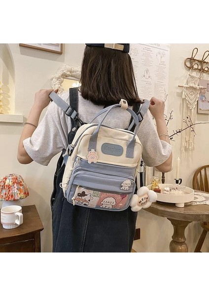 Heamor Kawaii Çiçek Askılı Sırt Çantası Sevimli Estetik Sırt Çantası Kadınlar Için Kawaii El Çantası Kawaii Pin ve Aksesuarlarla Dizüstü Bilgisayar Kitap Çantası 26 24 9 cm - 01-Mor (Yurt Dışından) fırsatları