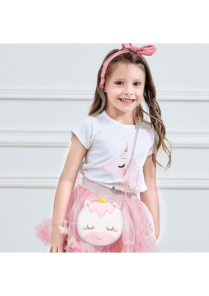 Yucama Çocuk Omuz Çantası Pelüş Cüzdan - Pembe (Yurt Dışından)
