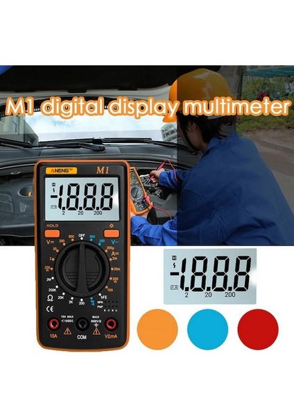 Iki-Dijital Multimetre M1 A830L Taşınabilir Multimetre El Test Cihazı Akıllı Dijital Multimetro Test Kurşunu Büyük LCD Ekran (Yurt Dışından) fiyatları