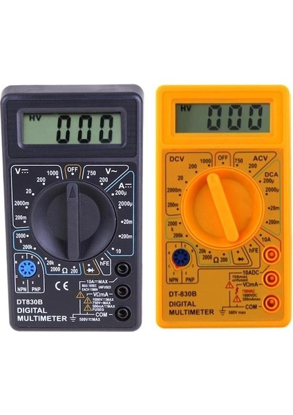 SIYAH-DT-830B 2 Renkli LCD Dijital Multimetre Ac/dc 750/1000 V Dijital Mini Multimetre Probu Voltmetre Ampermetre Ohm Tester Metre (Yurt Dışından)