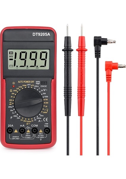 DT9205A-KIRMIZI-DT9205A Profesyonel Dijital Multimetre Test Cihazı Manuel Aralığı Gerilim Akım Ölçer Acemi Için El Otomotiv Multimetre (Yurt Dışından) fırsatları