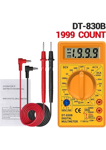 Multimetre Dijital-Lcd Dijital El Multimetre DT830B Mini Voltmetre Ampermetre Ohm Test Cihazı 750/1000 V Ac/dc Çoklu Metre Dijital Multimetre Metre (Yurt Dışından)
