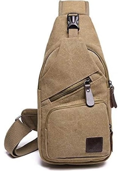 Yucama Çapraz Askılı Çanta Erkekler Için Askılı Çanta Bisiklet Sırt Çantaları Göğüs Paketi Crossbody Çanta Bir Kayış Sırt Çantası Çapraz Vücut - Khaki (Yurt Dışından)