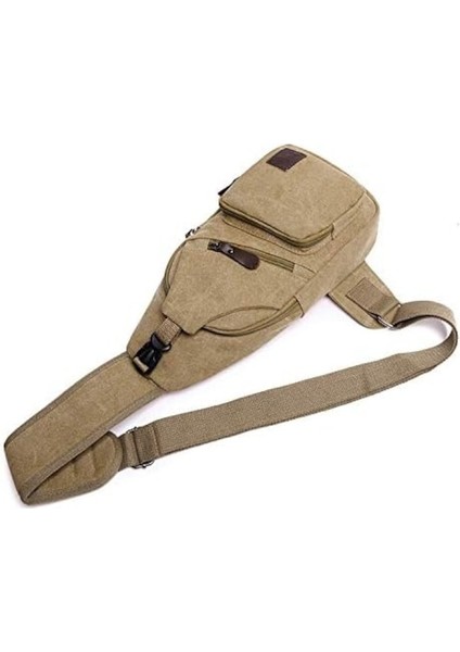 Yucama Çapraz Askılı Çanta Erkekler Için Askılı Çanta Bisiklet Sırt Çantaları Göğüs Paketi Crossbody Çanta Bir Kayış Sırt Çantası Çapraz Vücut - Khaki (Yurt Dışından)