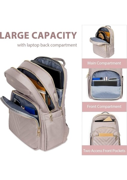 Yucama 15.6 Inç Laptop Sırt Çantası Iş Laptop Çantası USB Bağlantı Noktalı Moda, Su Geçirmez Sırt Çantaları Seyahat Çantaları Günlük Sırt Çantaları - Beige (Yurt Dışından) indirimleri