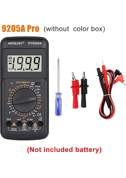 9205A Yanlısı-Profesyonel Multimetre DT9205A Dijital Test Cihazı Manuel Aralığı Gerilim Ölçer Trms Hz Ohm Transistör Test Cihazı Elektrikçi Aracı (Yurt Dışından)