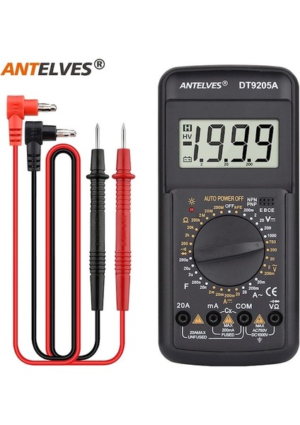 9205A Yanlısı-Profesyonel Multimetre DT9205A Dijital Test Cihazı Manuel Aralığı Gerilim Ölçer Trms Hz Ohm Transistör Test Cihazı Elektrikçi Aracı (Yurt Dışından) fiyatları