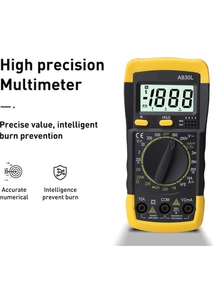 D-Akıllı A830L Dijital Multimetre Ac/dc Voltaj Diyot Frekans Multimetre Akım Test Cihazı Buzzer Fonksiyonlu LCD Ekran Ohmmetre (Yurt Dışından)