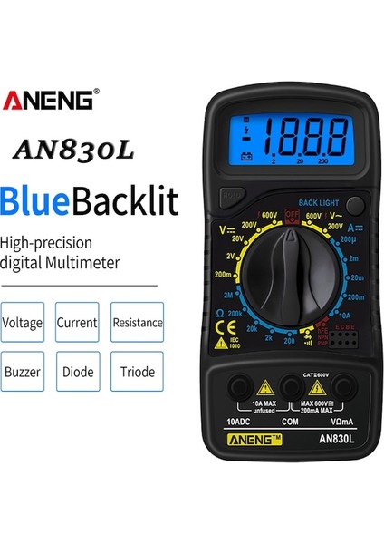 XL830L-ANENG XL830L Dijital Multimetre Esrmeter Test Cihazları Otomotiv Elektrik Dmm Transistör Cep Test Cihazı Metre Kapasite Ölçer (Yurt Dışından)