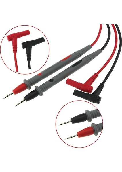 Kırmızı-Çift 10A Ampermetre Testi Kullanışlı Evrensel Multimetre Çoklu Metre Voltmetre Kurşun Prob Tel Kalem Kablosu, 1 Çift Kelepçe (Yurt Dışından) fırsatları